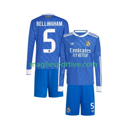 Completo Calcio Real Madrid Jude Bellingham 5 Bambino Divisa Terza 2025-2026 ML